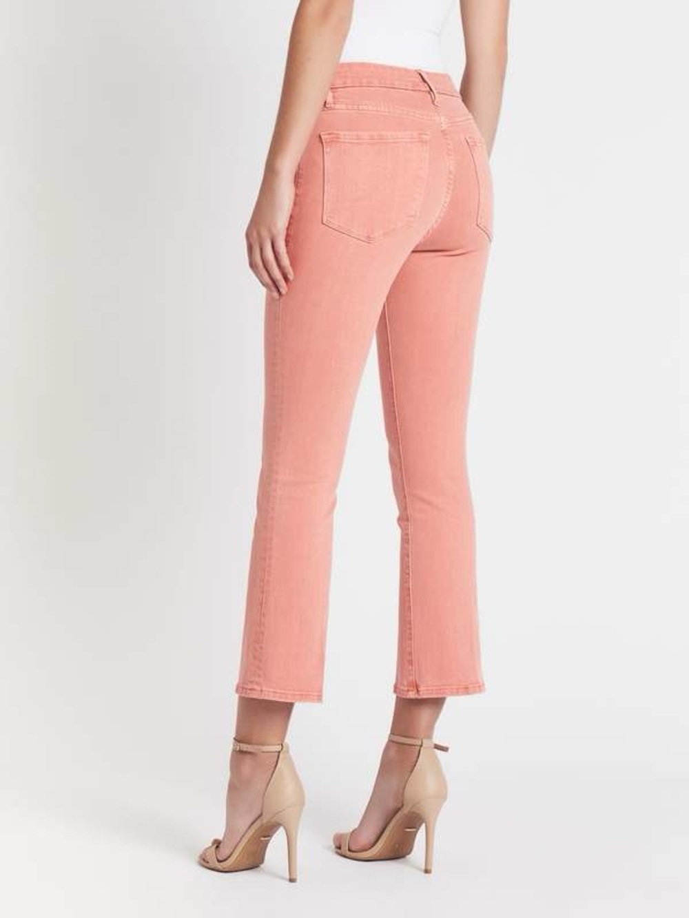 Frame Le Crop Mini Boot Jeans Size 25 Peony Pink High Rise Stretch Denim LCMB790 - Picture 3 of 15